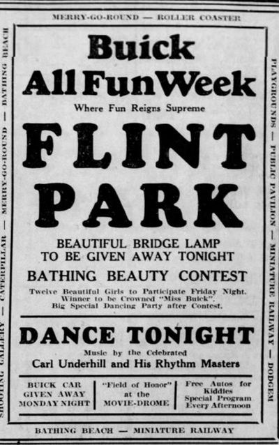 Flint Park (Flint Amusement Park) - Jun 27 1928 Article